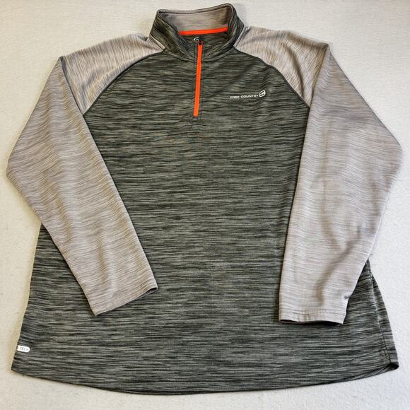 Free Country 1/4 Zip Activewear Mens XXL Gray Orange Mock Neck Microtech Comfort - Picture 1 of 7
